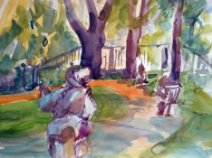 Zwergerlgarten 1, Aquarell