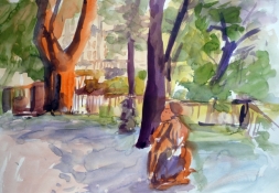 Zwergerlgarten 2, Aquarell