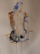 Rückenakt 4, Aquarell auf Papier