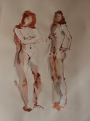 Aktskizze 2, Aquarell